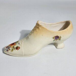 Ceramic Lustria Shoe Figurine Planter Floral Design Dyckman Marketing Vintage